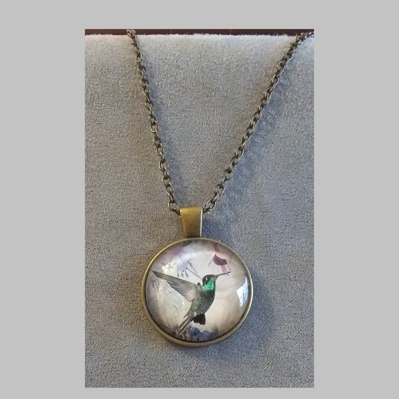 Hummingbird picture Necklace - Picture 1 of 1